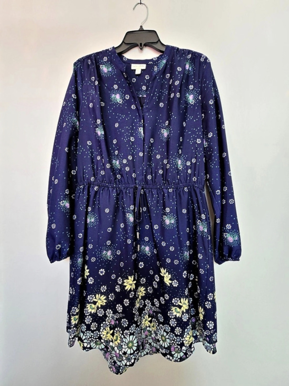 Maison Jules Floral Mini Dress in Blue Size XL Like New